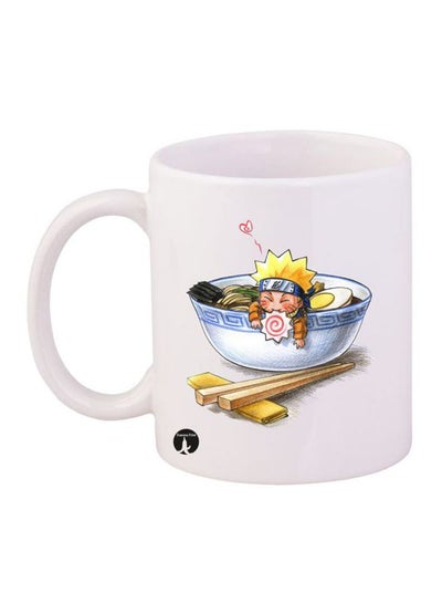 Buy Durable Heat-resistant Thick Wall Designed Ergonomic Handled Naruto Printed Mug White/Beige/Blue in Egypt