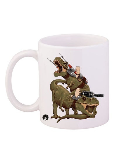 Buy Dinosaurs Mug White/Green/Brown in Saudi Arabia