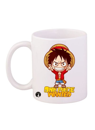 Buy Durable Heat-resistant Thick Wall Designed Ergonomic Handled Anime One Piece Printed Mug White/Red/Orange in Egypt