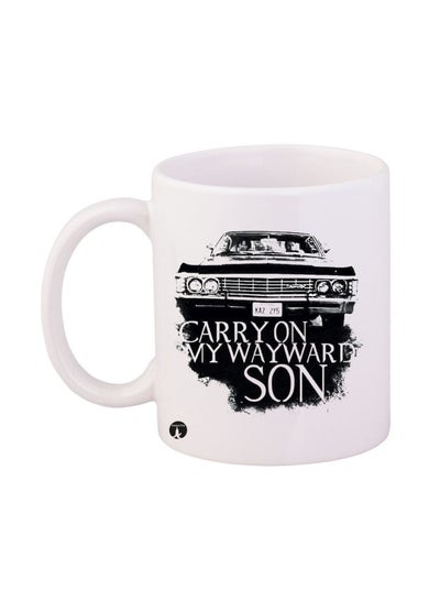 Buy Supernatural Printed Mug White/Black in Saudi Arabia