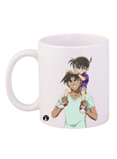 Buy Durable Heat-Resistant Thick Wall Designed Ergonomic Handled The Anime Detective Conan Printed Mug White/Blue/Black in Saudi Arabia