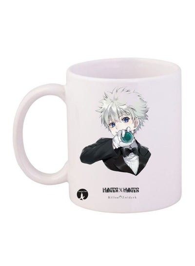 Buy Durable Heat-resistant Thick Wall Designed Ergonomic Handled Hunter X Hunter Printed Mug White/Green/Black in UAE