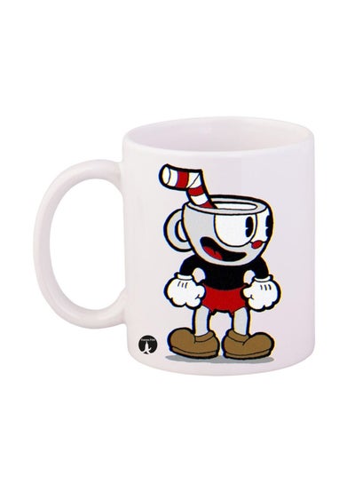 اشتري مج بطبعة لعبة الفيديو "Cuphead" أبيض/أسود/أحمر 12 أوقية في السعودية