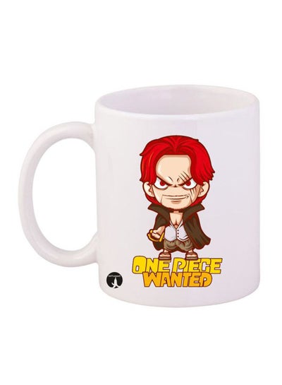 Buy Anime One Piece Printed Mug White/Red/Yellow in Saudi Arabia