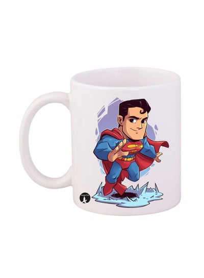 Buy Durable Heat-Resistant Thick Wall Designed Ergonomic Handled Superman Printed Mug White/Blue/Red in Saudi Arabia