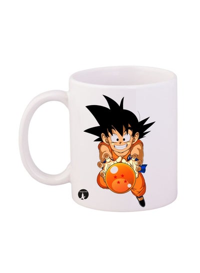 Buy Durable Heat-resistant Thick Wall Designed Ergonomic Handled Dragon Ball Anime Printed Mug White/Orange/Black in Egypt