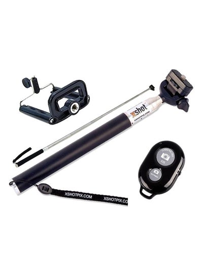 Buy Selfie Monopod Rod With Mobile Holder Clip And Tooth Remote Shutter blue in UAE