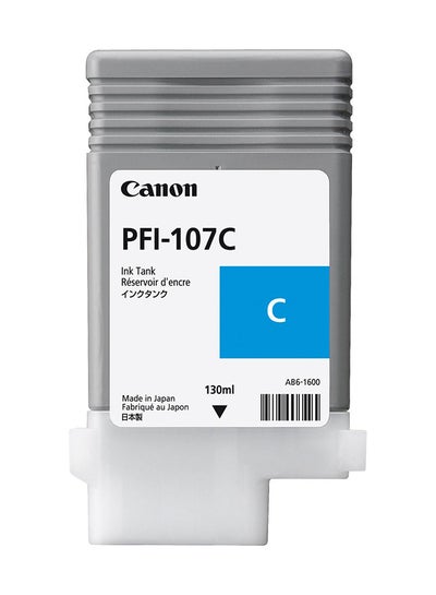 Buy Canon Plotter Ink Tank Cartridge PFI 107 Cyan Cyan in UAE