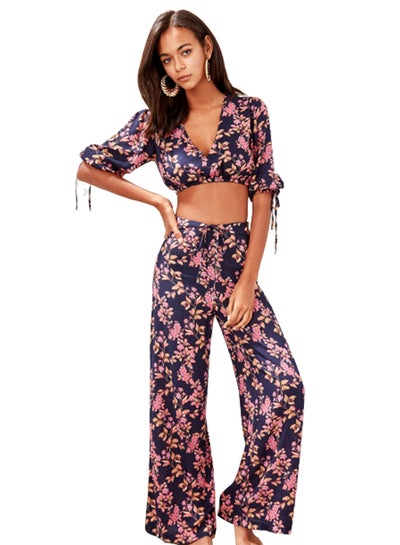 Buy Floral Print Two Piece Pants Set in Saudi Arabia