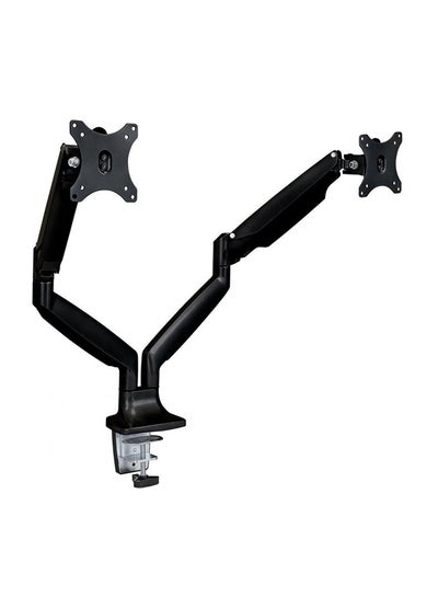 Buy Dual Arm Gas Spring DeskTop Mount For LCD Monitor For Below 32 Inch Black in UAE