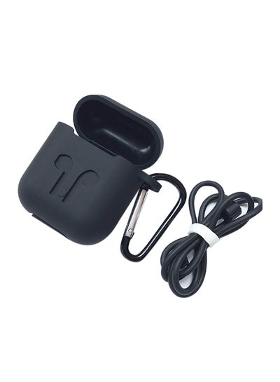 Buy Protective Silicone Cover And Skin For Apple AirPods Black in UAE