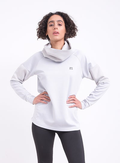 Buy B8246 Very High Collar Sweat Shirt Grey in Egypt