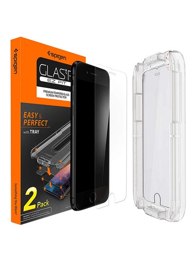 اشتري Glastr Ez Fit Tempered Glass Screen Protector (2 Pack) for iPhone 8 / 7 - Case Friendly شفاف في الامارات