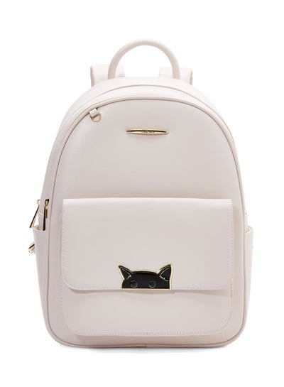 Buy Faux Leather Backpack Beige in UAE