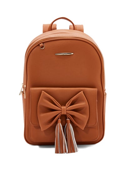 Buy Faux Leather Backpack Brown in UAE