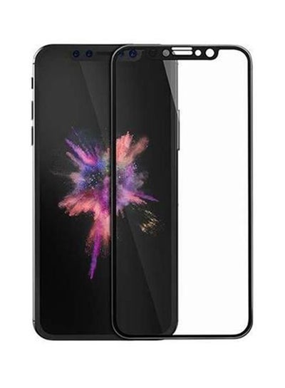 Buy Full Cover Tempered Glass Anti-Fingerprint HD Curved Screen Protector for Apple iPhone X Black SAPU in UAE