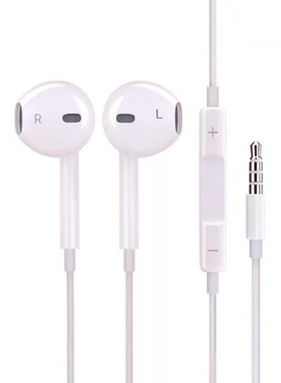 Buy 3.5 mm In-Ear Wired Headphone With Microphone White in Saudi Arabia