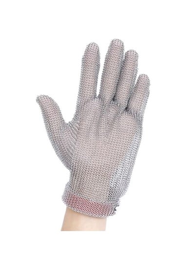 Buy Protective Anti-Cutting Glove Silver/Red in UAE