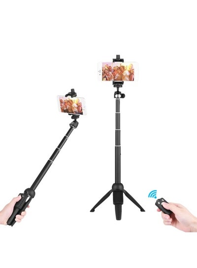 Buy 2-in-1 Mini Tripod Selfie Stick Black in UAE