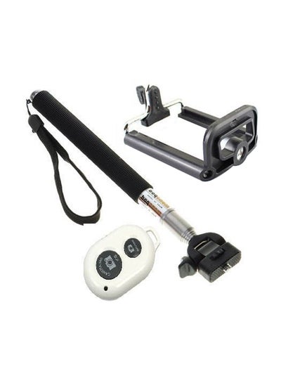 Buy Selfie Stick With Bluetooth Sutter Remote Black/Silver in Saudi Arabia