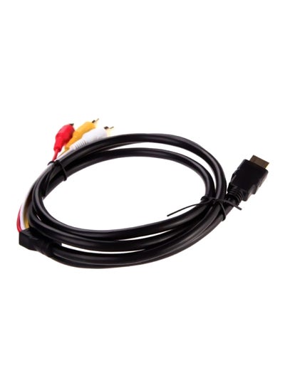 Buy HDMI To 3 RCA Cable HDMI To AV Male Adapter Audio Video Cable Black/Red/White in UAE