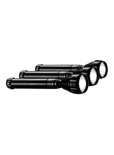 Buy 3-Piece Rechargeable LED Flashlight Set Black 2kg in UAE