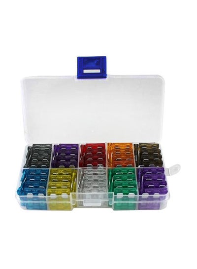 Buy 100-Piece Color Coded StAndard Blade Fuse Blue/Green/Red in UAE