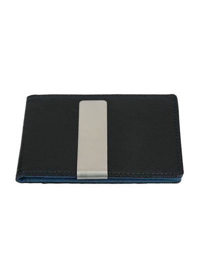 Buy Faux Leather Card Holder With Clip White/Black in UAE