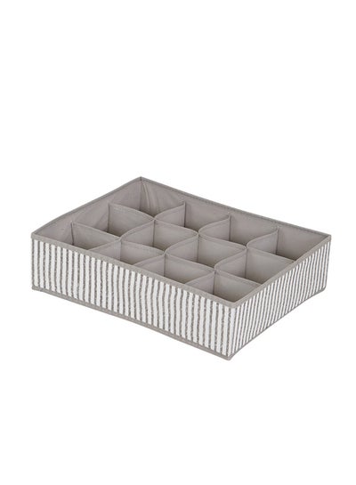 Buy Ebase 12-Compartment Organiser Grey/White 45 x 12cm in UAE