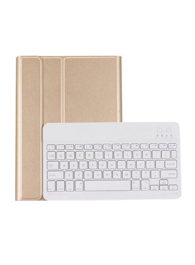 Buy Bluetooth Keyboard Case Cover For Apple iPad 9.7-Inch (2017 And 2018) Gold in UAE