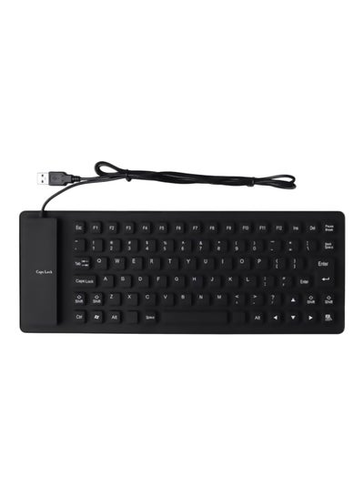 Buy USB Wired Foldable Silicon English Keyboard Black in Saudi Arabia
