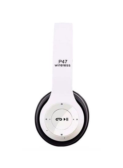 Buy P47 Bluetooth Headset White/Black in Saudi Arabia