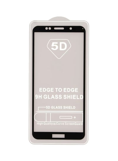 اشتري لاصقة حماية الشاشة خماسية الأبعاد من الزجاج المقوى لهاتف هواوي Y5 إصدار 2018 أسود / شفاف في مصر