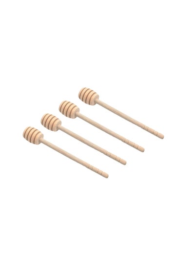 Buy 4-Piece Honey Dipper Set Beige 10x20x3cm in Saudi Arabia