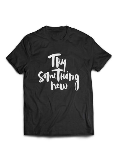 اشتري Try Something New Quote Short Sleeve T-shirt أسود في الامارات