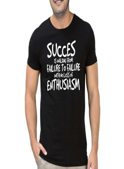 Buy Success Quote Short Sleeve T-shirt Black in UAE