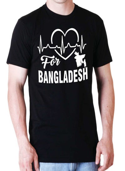 اشتري Heart Beats For Bangladesh Short Sleeve T-shirt أسود في الامارات