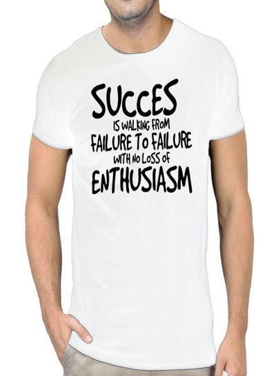 Buy Success Quote Short Sleeve T-shirt White in UAE