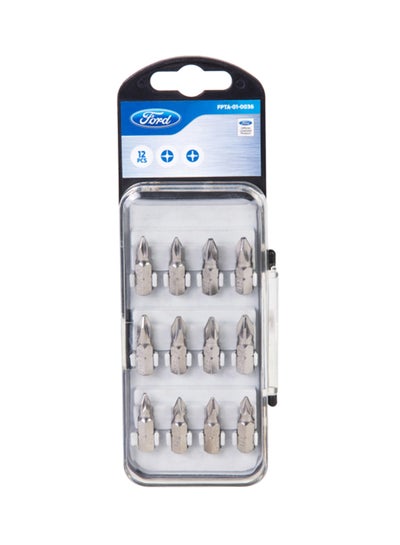 Buy 12-Piece Screw Driving Bits Silver in Saudi Arabia