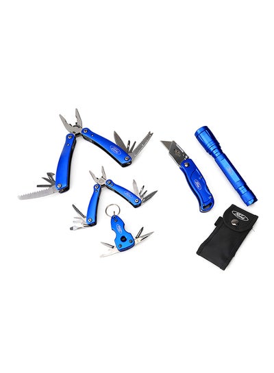 اشتري Multi Tool, Knife And LED Light Set, 5 In 1 Blue/Black في الامارات