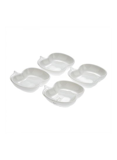 Buy 4-Piece Symphony Apple Dish Off White 10centimeter in UAE