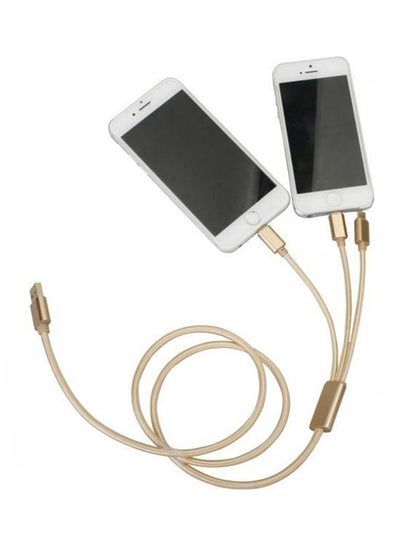 Buy 3-In-1 Data Sync Charging Cable Gold in UAE