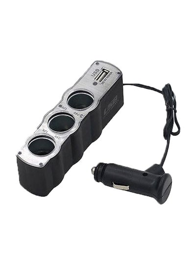 Buy Cigarette Lighter Socket With USB Charger Adapter Car Kit in Saudi Arabia