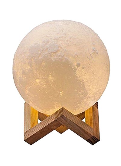 Buy Rechargeable 3D Print Moon Lamp White in Saudi Arabia