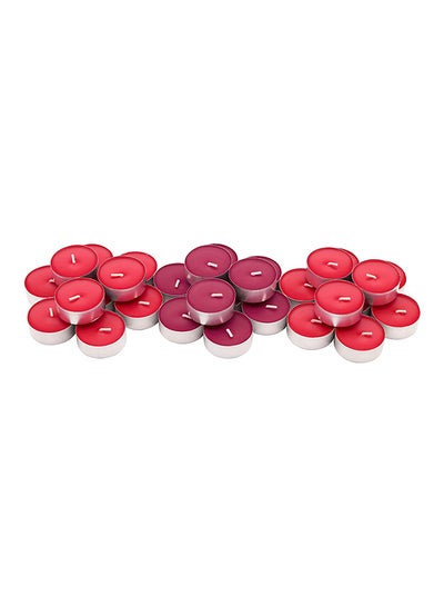 اشتري 30-Piece Red Garden Berries Tealight Scented Candle Red في مصر