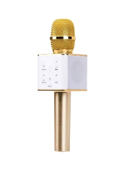 Buy Q7 Wireless Karaoke Microphone Gold/White in Saudi Arabia