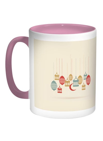 Buy Ramadan Lanterns Printed Coffee Mug Beige/Red/Pink in Egypt