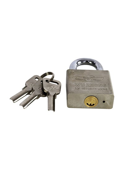 Buy Heavy Duty Lock With 3 Keys Silver in UAE