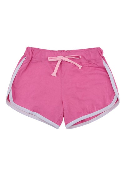 اشتري Contrast Binding Side Split Yoga Shorts Pink/White وردي/أبيض في الامارات