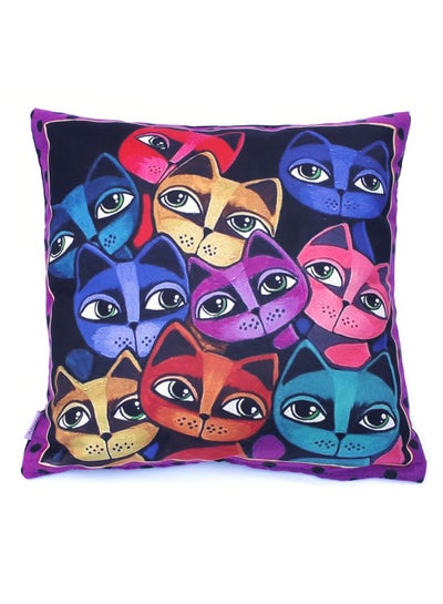 اشتري 10 Cats Print Cushion Cover متعدد الألوان 45 x 45 سنتيمتر في الامارات